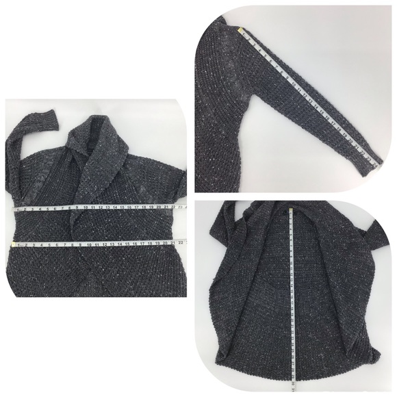 Minkas Grey Knit Circular Open Cardigan, Small - Picture 15 of 16